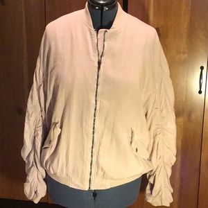 Free People Rouched Linen Jacket